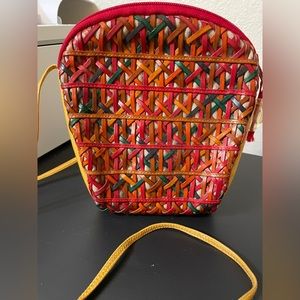 Vintage Sharif multicolor leather crossbody bag